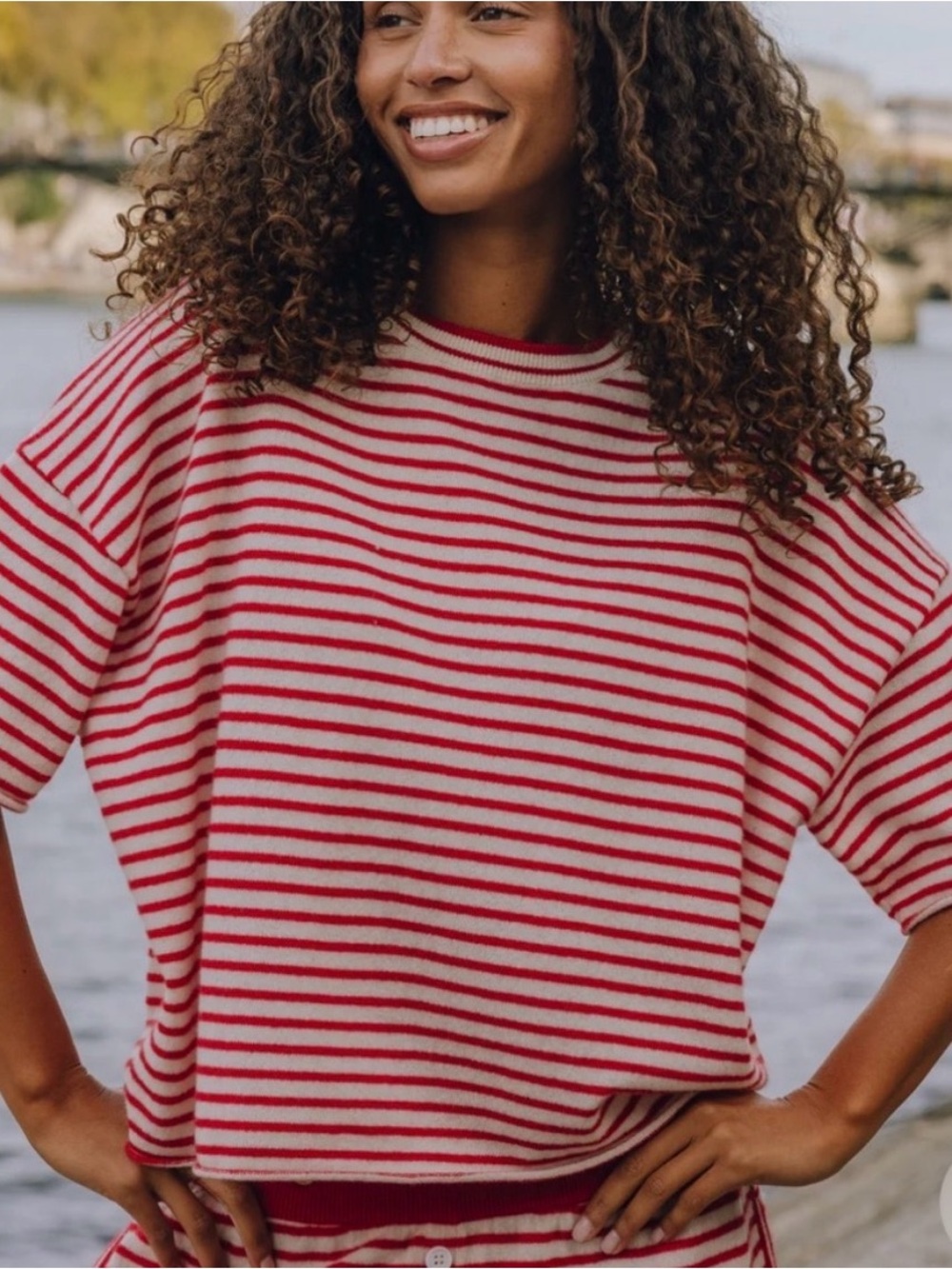 Daily drills striped cashmere set